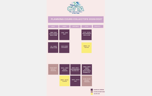 Planning des cours de la salle