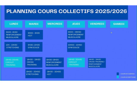 planning cours collectifs