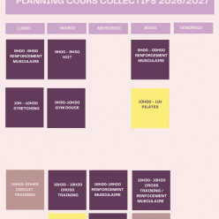 Planning des cours de la salle